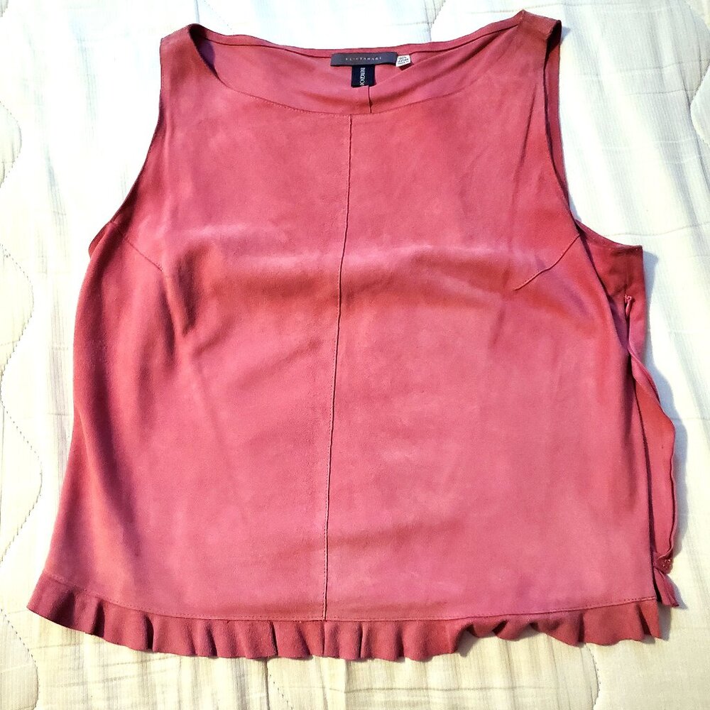 Elie Tahari glove suede leather top size M
